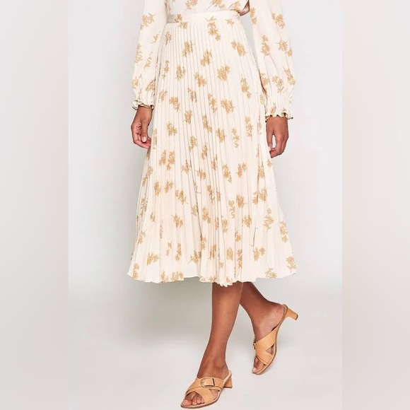 Joie pleated peach pattern skirt size 0 - Picture 6 of 9